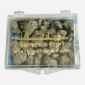 Sutter’s Fort State Historic Park Box Pyrite Chunks Fool’s Gold Souvenir
